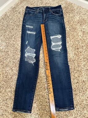 American Eagle Outfitters Ripped Dark Blue Skinny Jeans
